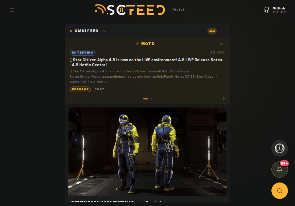 SC Feed — live Star Citizen news dashboard
